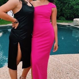 Likley pink one shoulder long dress